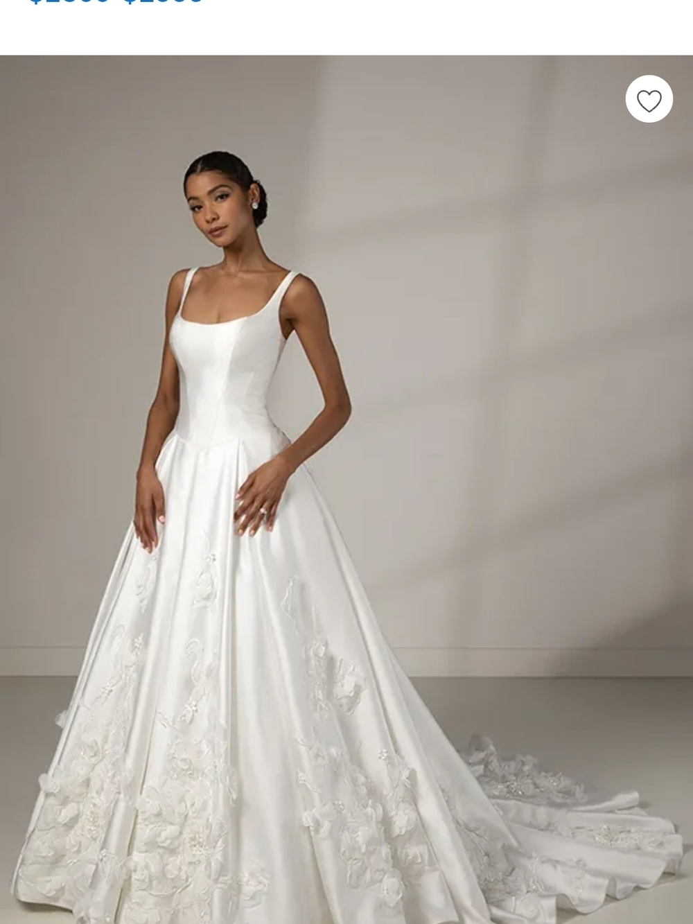 Elegant White Satin A-line Wedding Dress with Scoop Neck size 10 nwot